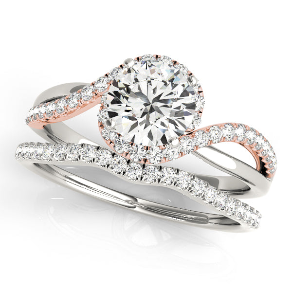 Vintage-Inspired Bypass Round Diamond Engagement Ring — 9K/18K Gold & Platinum