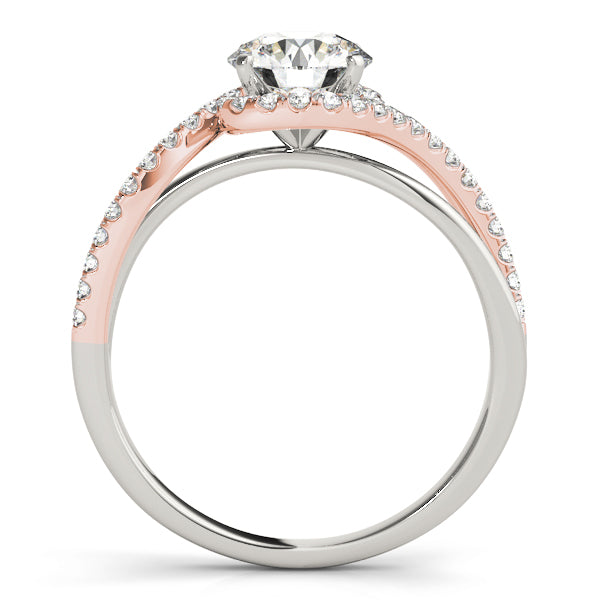 Vintage-Inspired Bypass Round Diamond Engagement Ring — 9K/18K Gold & Platinum
