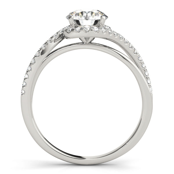 Vintage-Inspired Bypass Round Diamond Engagement Ring — 9K/18K Gold & Platinum