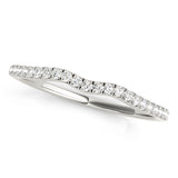 Curved Split Prong Half Eternity Ring in Gold & Platinum