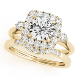 Lustrous Halo Round Diamond Engagement Ring — 9K/18K Gold & Platinum