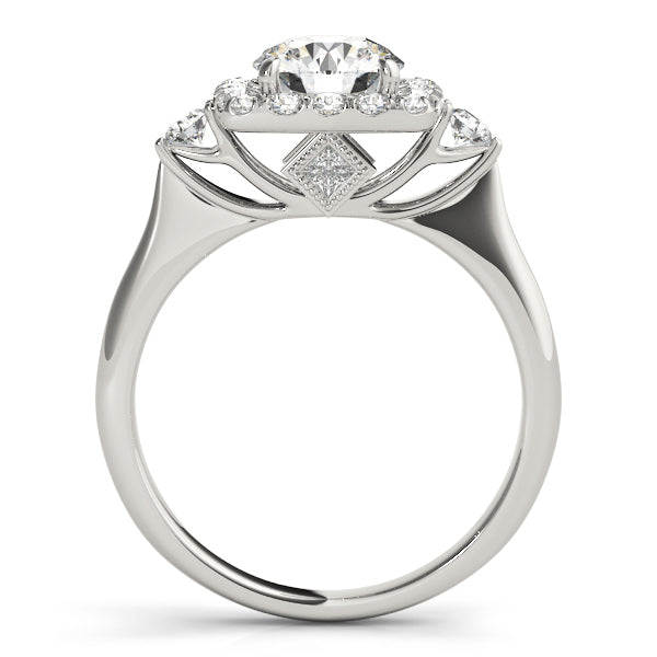 Lustrous Halo Round Diamond Engagement Ring — 9K/18K Gold & Platinum