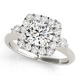 Lustrous Halo Round Diamond Engagement Ring — 9K/18K Gold & Platinum