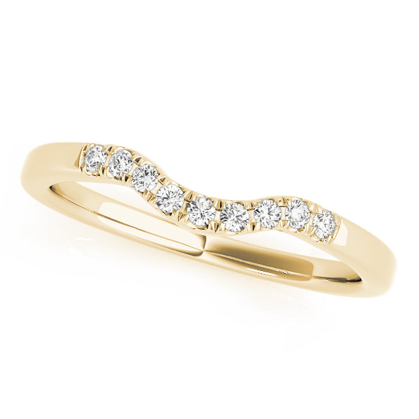 Split Prong Curved Half Eternity Ring in Gold & Platinum
