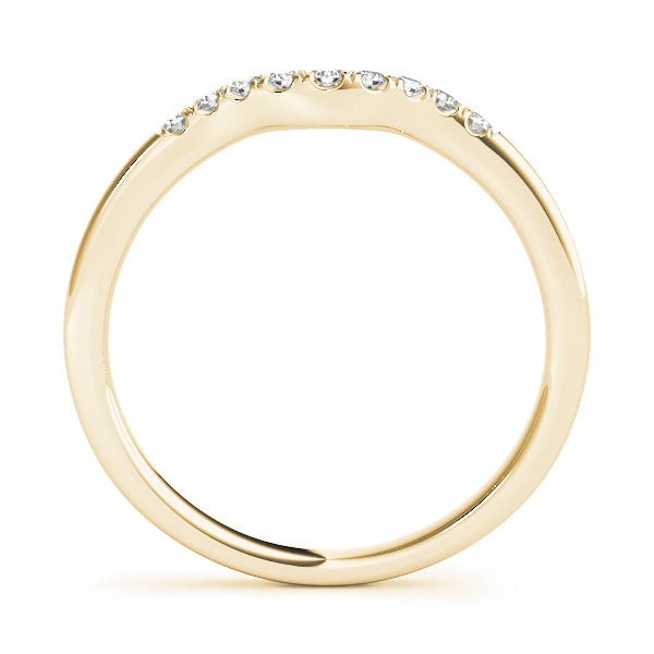 Split Prong Curved Half Eternity Ring in Gold & Platinum