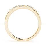 Split Prong Curved Half Eternity Ring in Gold & Platinum