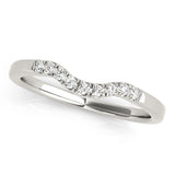 Split Prong Curved Half Eternity Ring in Gold & Platinum