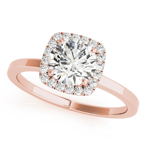 Regal Halo Round Diamond Engagement Ring — 9K/18K Gold & Platinum