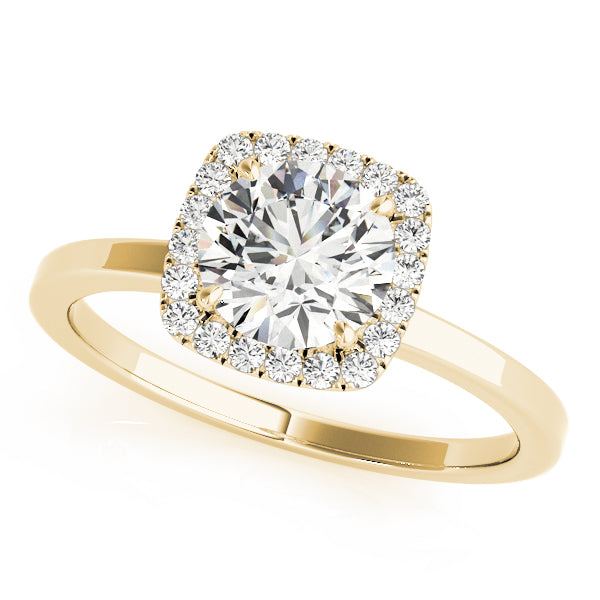 Regal Halo Round Diamond Engagement Ring — 9K/18K Gold & Platinum