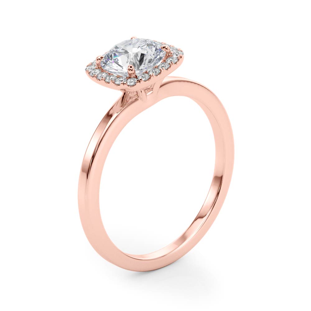Regal Halo Round Diamond Engagement Ring — 9K/18K Gold & Platinum