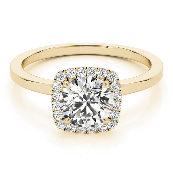 Regal Halo Round Diamond Engagement Ring — 9K/18K Gold & Platinum