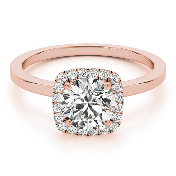 Regal Halo Round Diamond Engagement Ring — 9K/18K Gold & Platinum