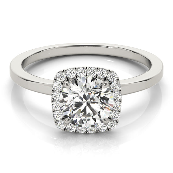 Regal Halo Round Diamond Engagement Ring — 9K/18K Gold & Platinum