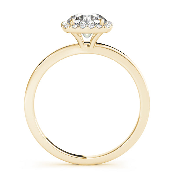 Regal Halo Round Diamond Engagement Ring — 9K/18K Gold & Platinum