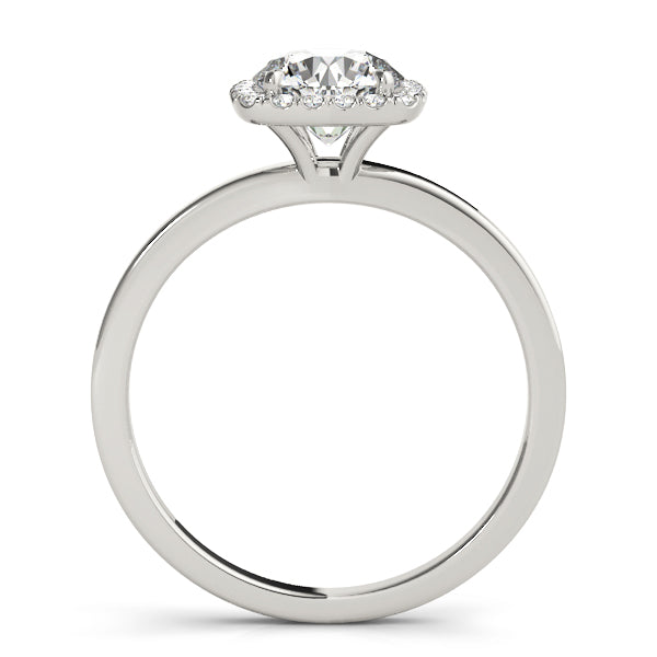 Regal Halo Round Diamond Engagement Ring — 9K/18K Gold & Platinum