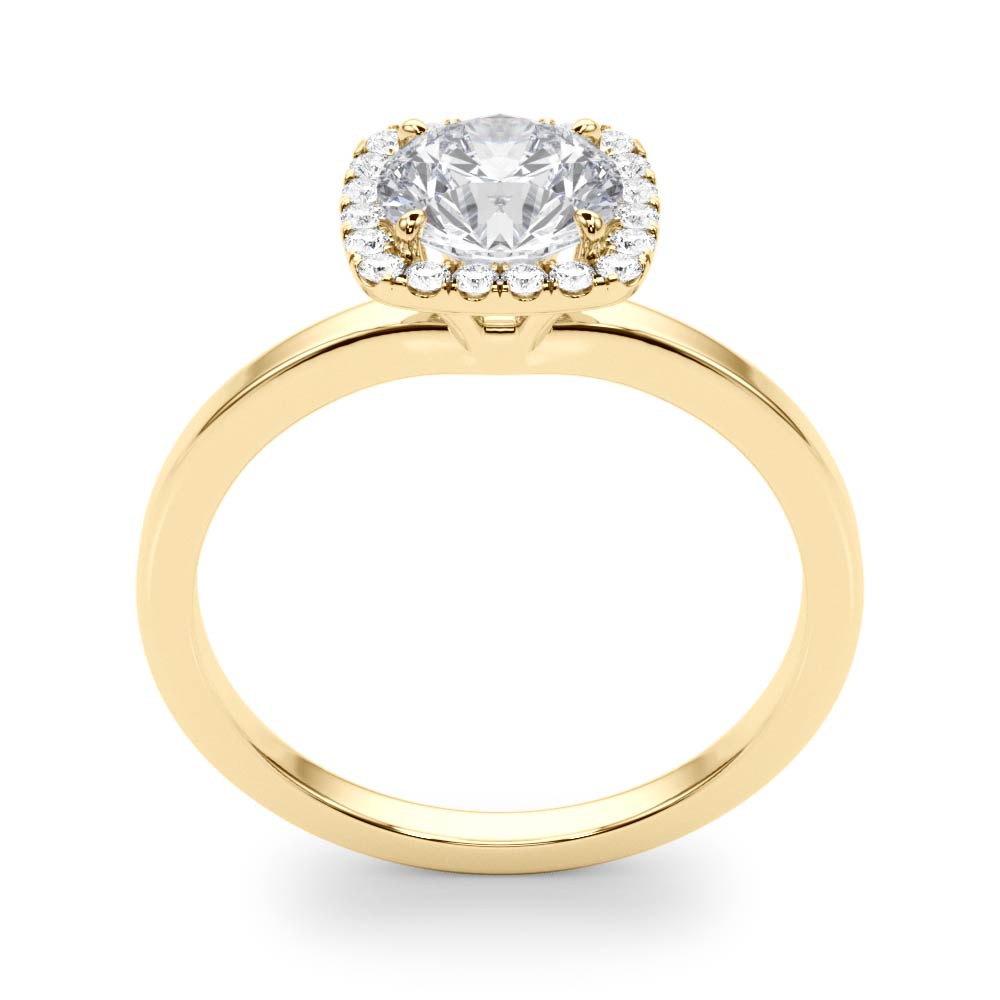 Regal Halo Round Diamond Engagement Ring — 9K/18K Gold & Platinum
