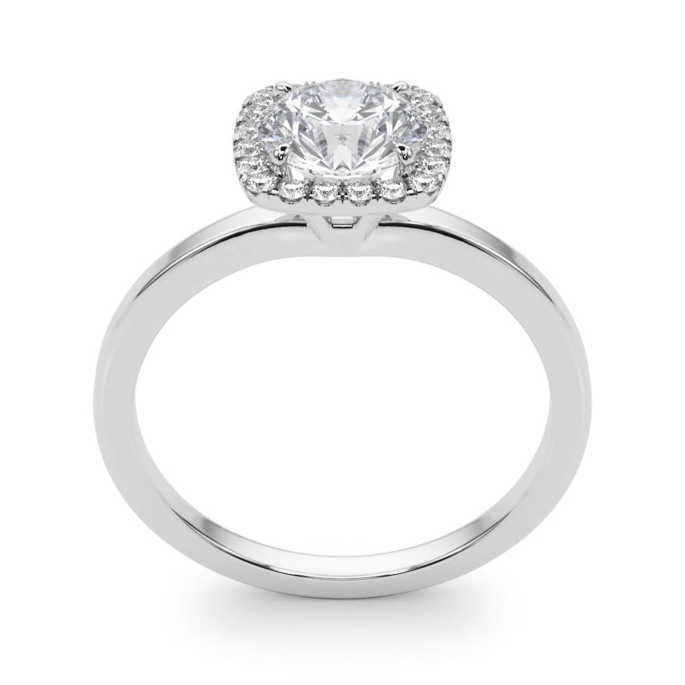 Regal Halo Round Diamond Engagement Ring — 9K/18K Gold & Platinum