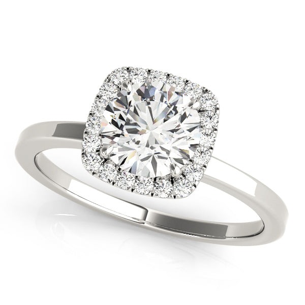 Regal Halo Round Diamond Engagement Ring — 9K/18K Gold & Platinum