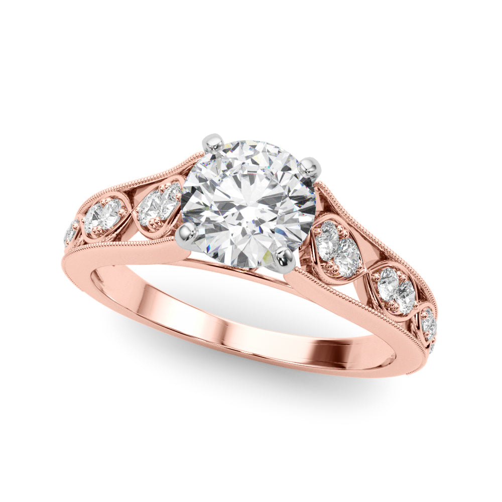 Opulent Prong-Set Round Diamond Engagement Ring — 9K/18K Gold & Platinum