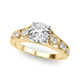 Opulent Prong-Set Round Diamond Engagement Ring — 9K/18K Gold & Platinum
