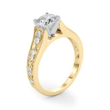Opulent Prong-Set Round Diamond Engagement Ring — 9K/18K Gold & Platinum