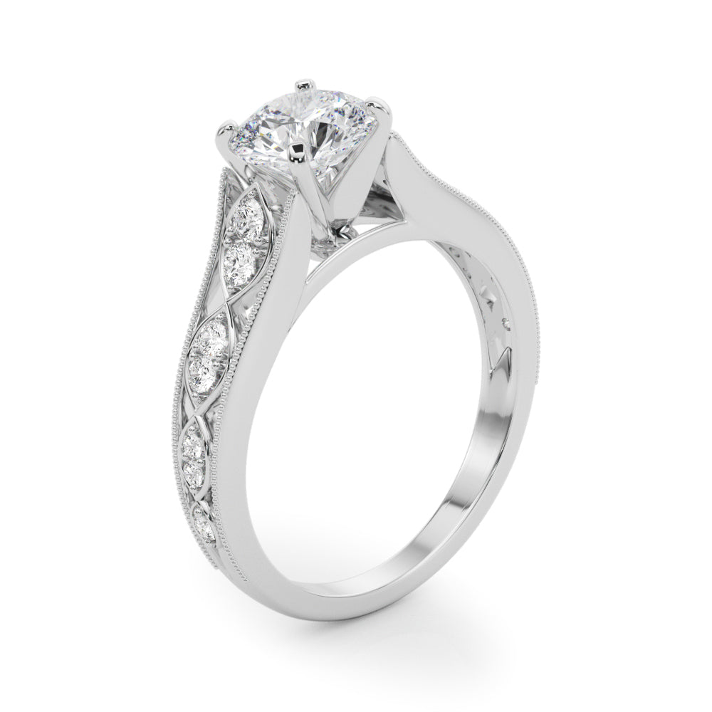 Opulent Prong-Set Round Diamond Engagement Ring — 9K/18K Gold & Platinum