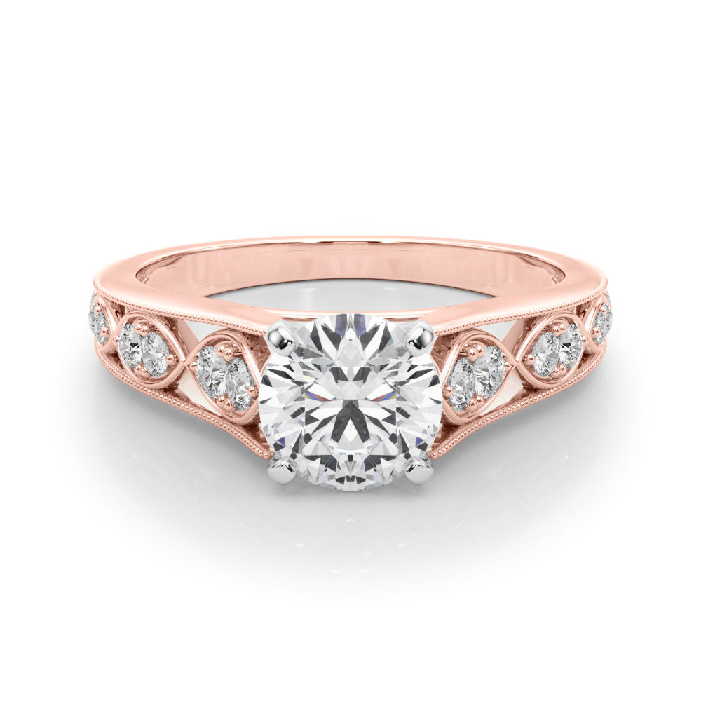 Opulent Prong-Set Round Diamond Engagement Ring — 9K/18K Gold & Platinum