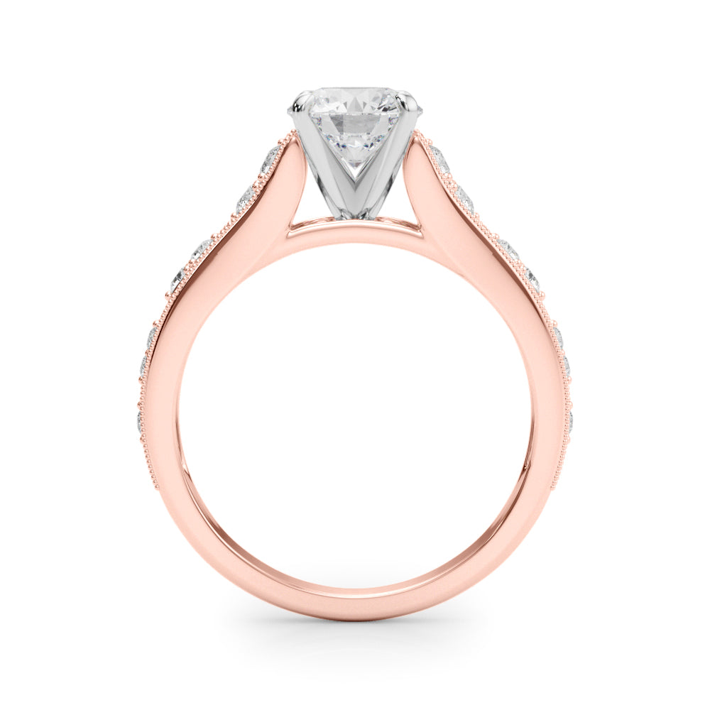 Opulent Prong-Set Round Diamond Engagement Ring — 9K/18K Gold & Platinum
