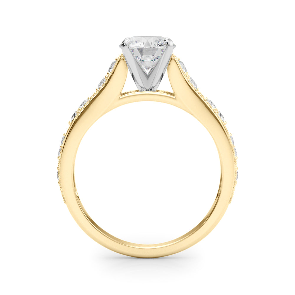 Opulent Prong-Set Round Diamond Engagement Ring — 9K/18K Gold & Platinum