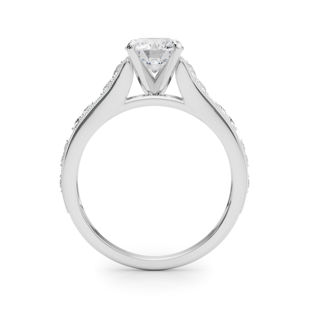 Opulent Prong-Set Round Diamond Engagement Ring — 9K/18K Gold & Platinum