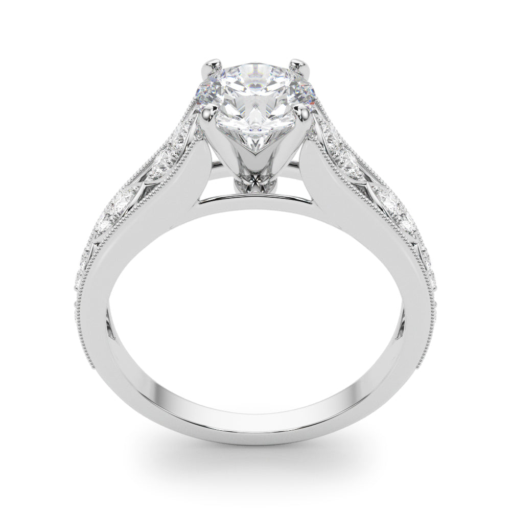 Opulent Prong-Set Round Diamond Engagement Ring — 9K/18K Gold & Platinum