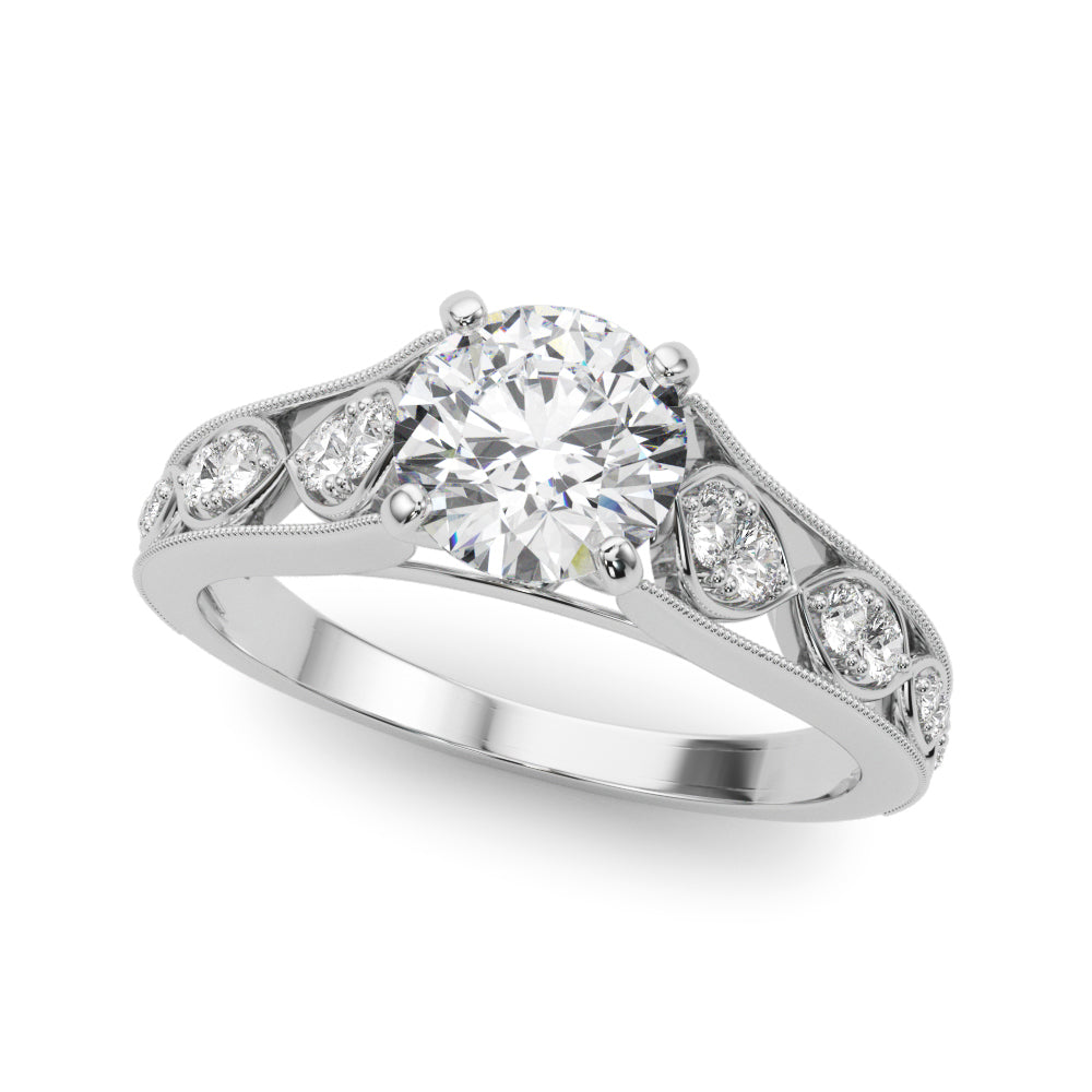 Opulent Prong-Set Round Diamond Engagement Ring — 9K/18K Gold & Platinum