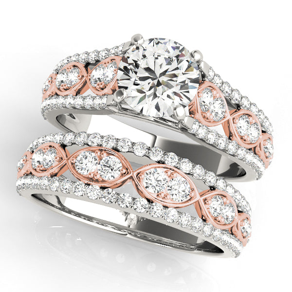Celestial Multi-Row Round Diamond Engagement Ring — 9K/18K Gold & Platinum
