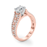 Graceful Multi-Row Round Diamond Engagement Ring — 9K/18K Gold & Platinum