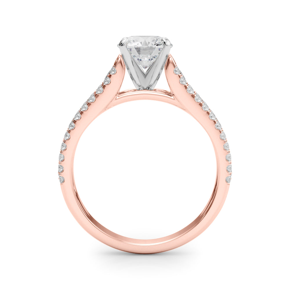 Graceful Multi-Row Round Diamond Engagement Ring — 9K/18K Gold & Platinum
