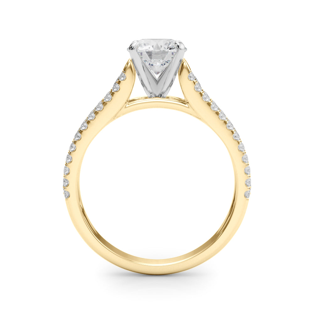 Graceful Multi-Row Round Diamond Engagement Ring — 9K/18K Gold & Platinum