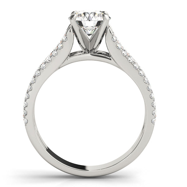 Graceful Multi-Row Round Diamond Engagement Ring — 9K/18K Gold & Platinum