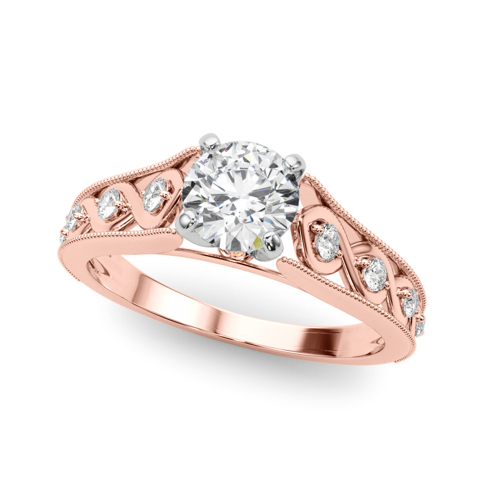 Dazzling Prong-Set Round Diamond Engagement Ring — 9K/18K Gold & Platinum