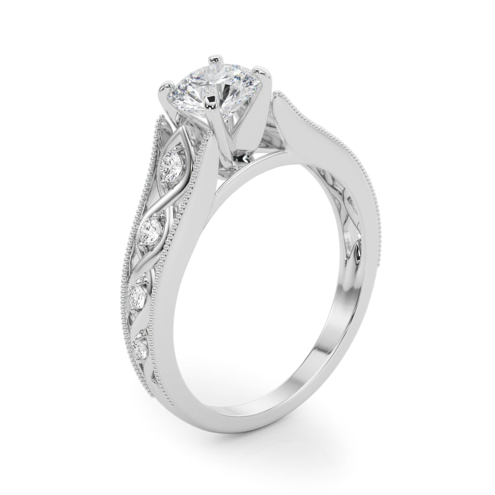Dazzling Prong-Set Round Diamond Engagement Ring — 9K/18K Gold & Platinum