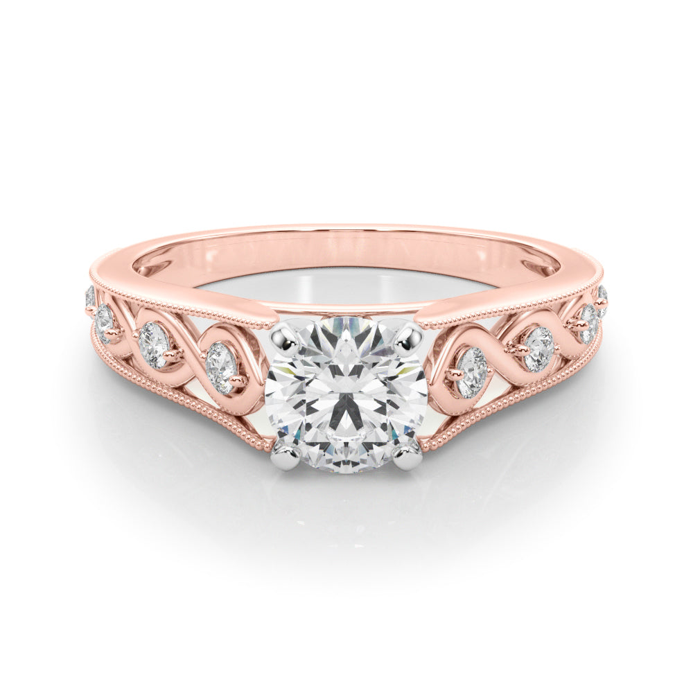Dazzling Prong-Set Round Diamond Engagement Ring — 9K/18K Gold & Platinum