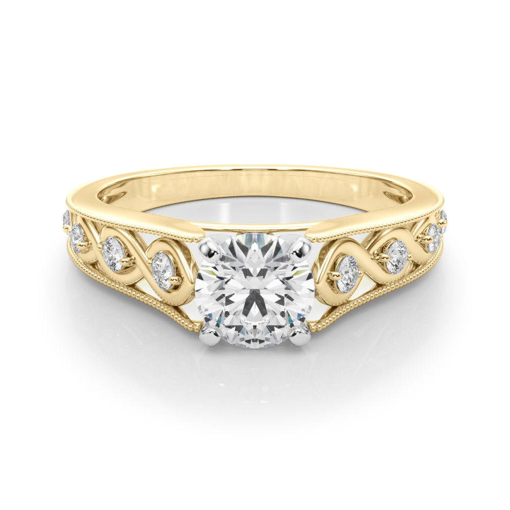 Dazzling Prong-Set Round Diamond Engagement Ring — 9K/18K Gold & Platinum