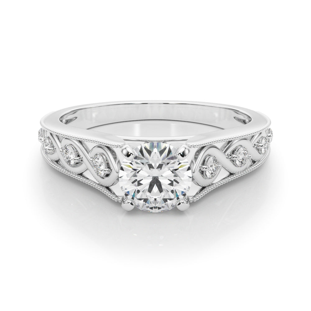 Dazzling Prong-Set Round Diamond Engagement Ring — 9K/18K Gold & Platinum