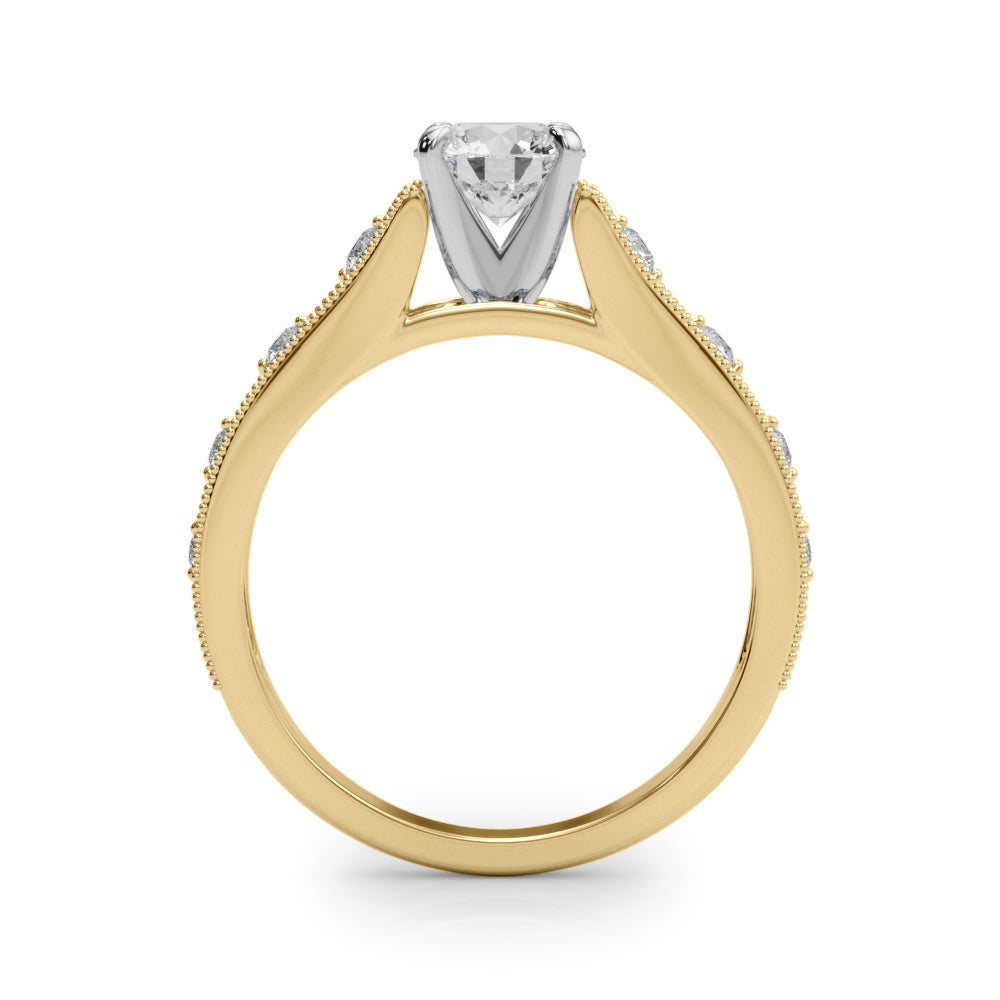 Dazzling Prong-Set Round Diamond Engagement Ring — 9K/18K Gold & Platinum