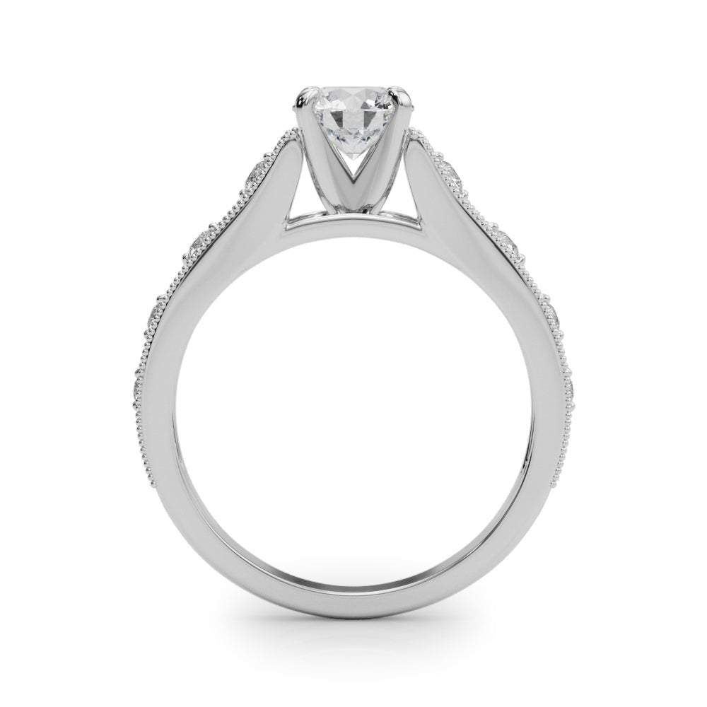 Dazzling Prong-Set Round Diamond Engagement Ring — 9K/18K Gold & Platinum