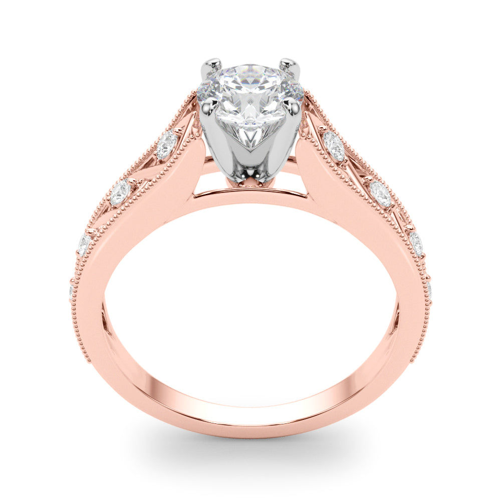 Dazzling Prong-Set Round Diamond Engagement Ring — 9K/18K Gold & Platinum
