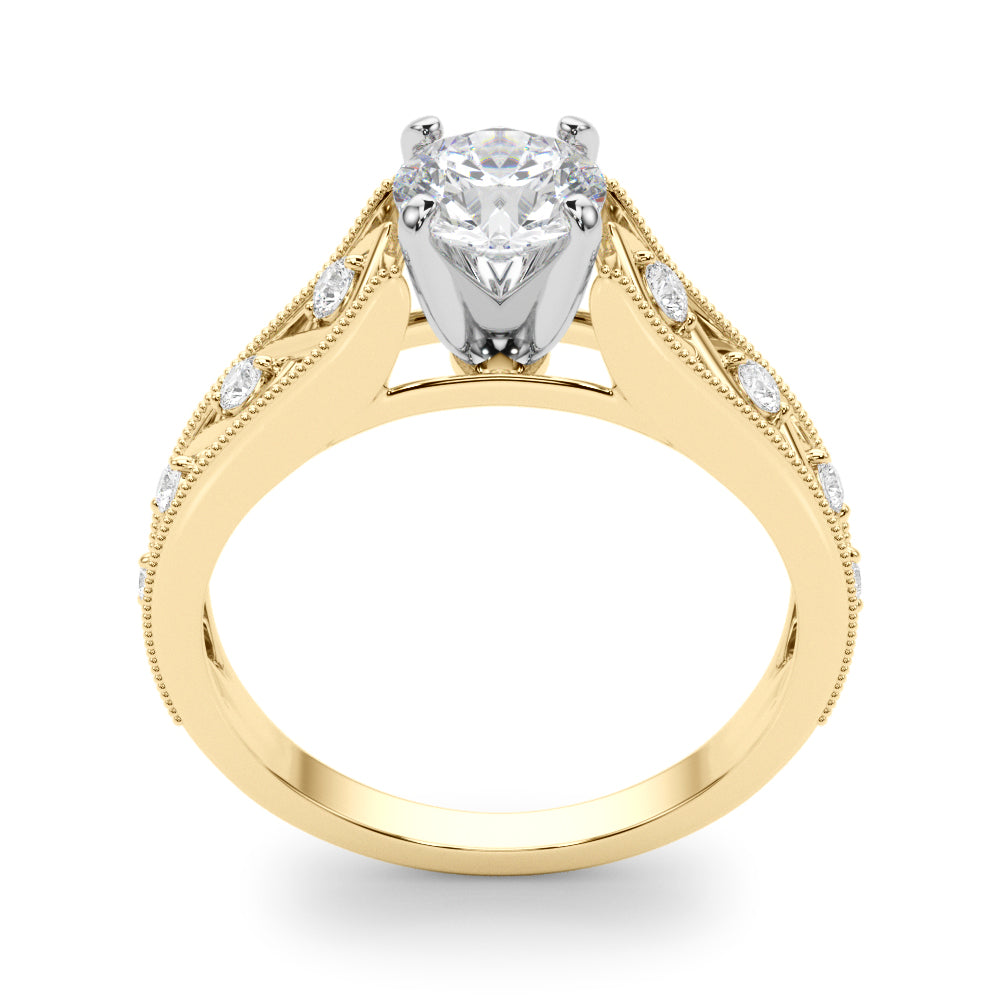 Dazzling Prong-Set Round Diamond Engagement Ring — 9K/18K Gold & Platinum