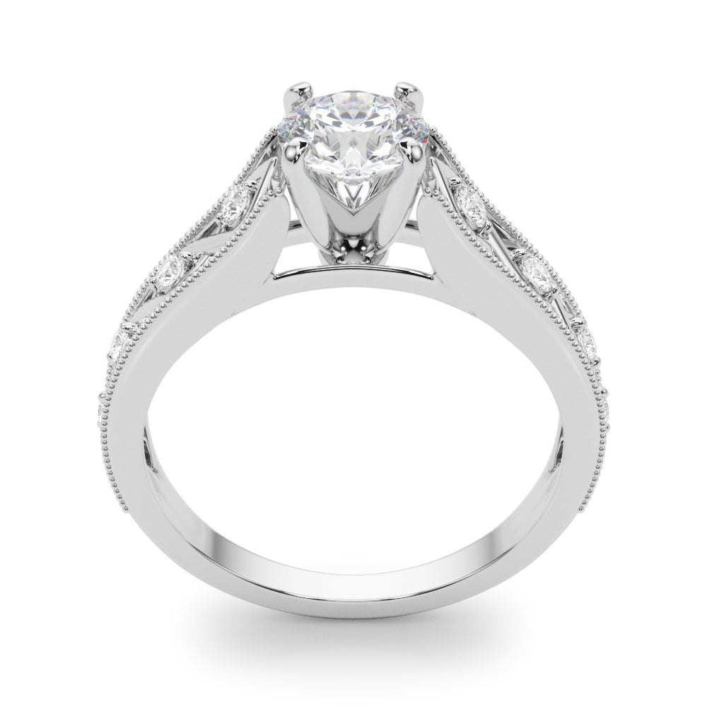Dazzling Prong-Set Round Diamond Engagement Ring — 9K/18K Gold & Platinum