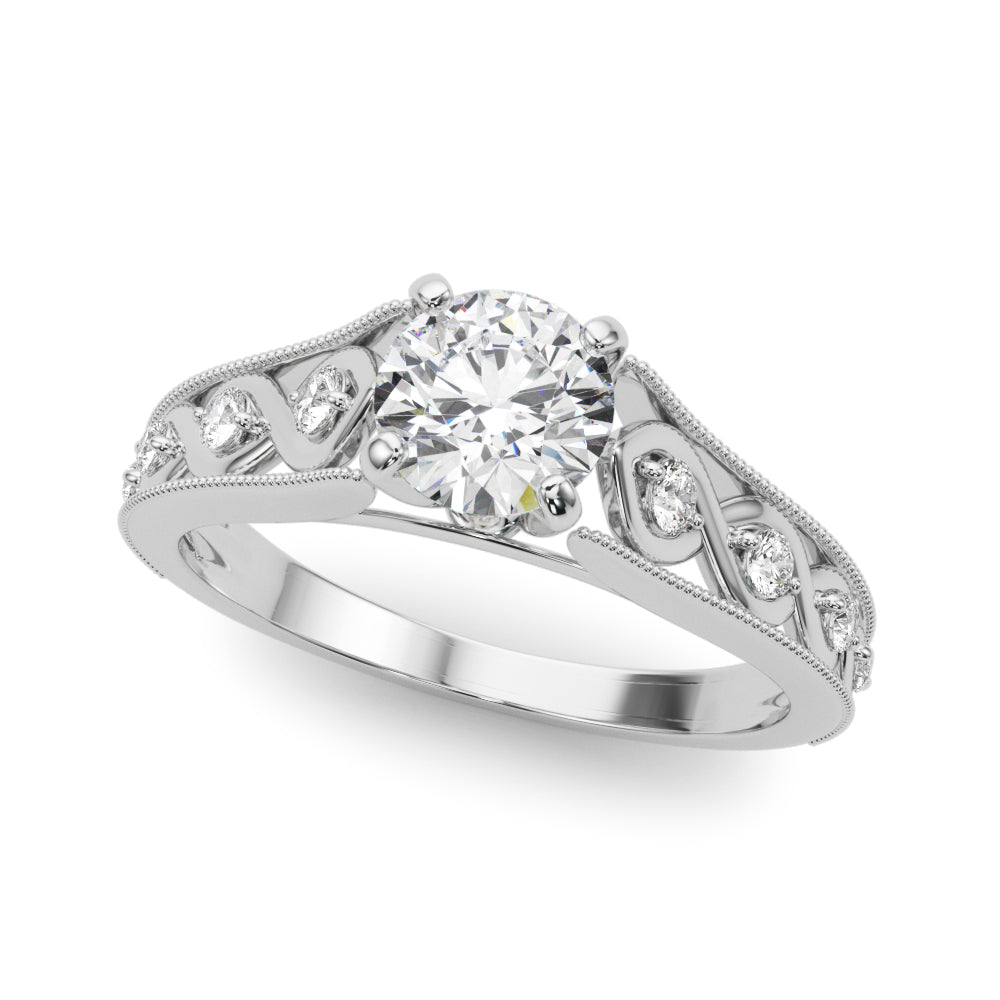 Dazzling Prong-Set Round Diamond Engagement Ring — 9K/18K Gold & Platinum