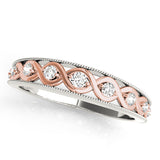 Infinity Style Wedding Half Eternity Ring in Gold & Platinum