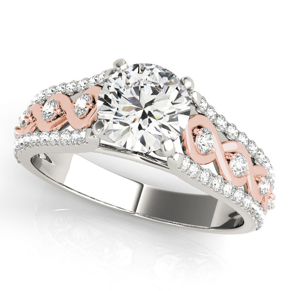 Splendid Multi-Row Round Diamond Engagement Ring — 9K/18K Gold & Platinum